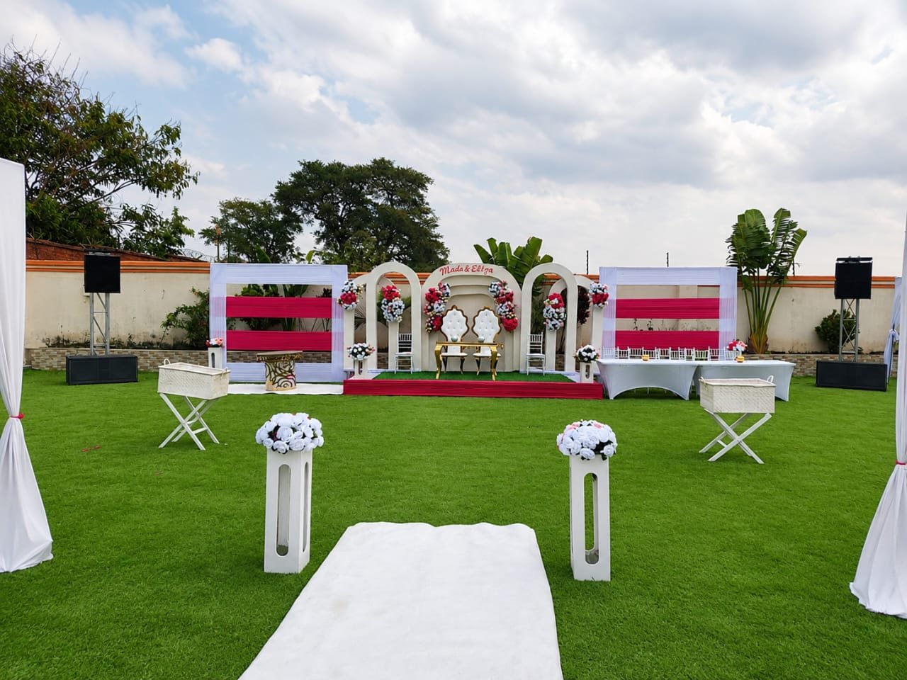 Full garden ceremony décor setup by Tamyka